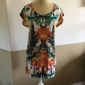 Fun Printed Tunic Dress From Urban Outfitters XS